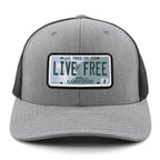 Live Free New Hampshire License Plate Classic Snapback Trucker Hat