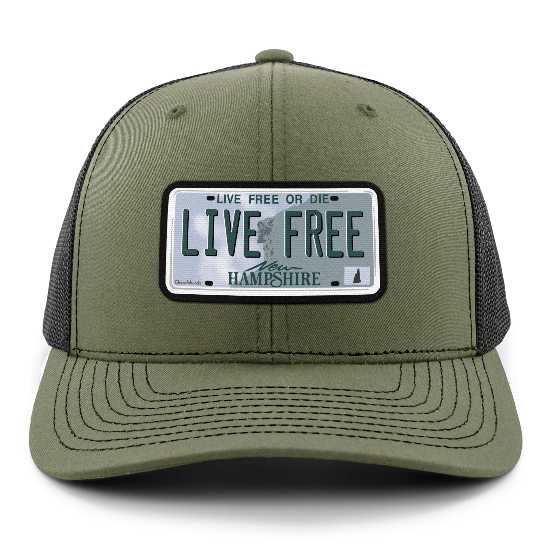 Live Free New Hampshire License Plate Classic Snapback Trucker Hat