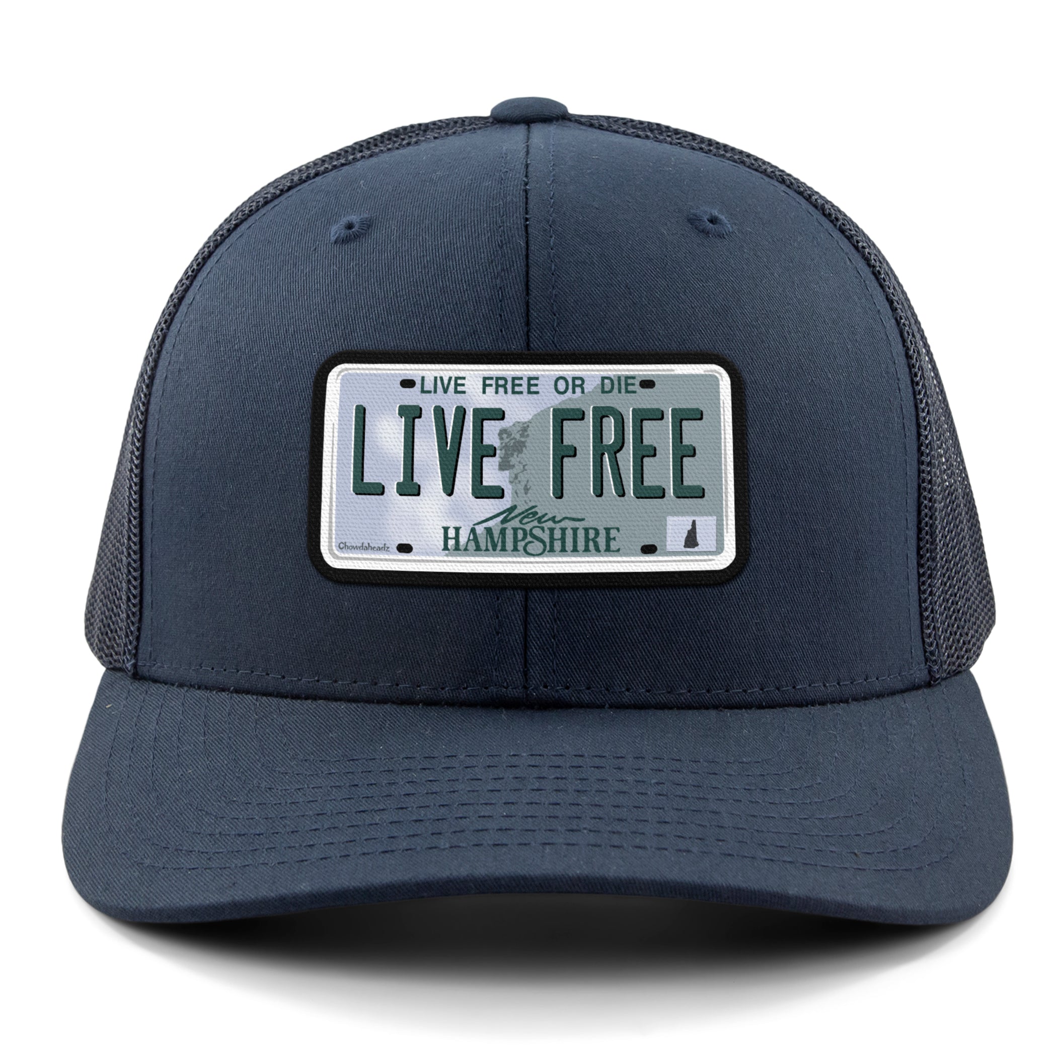Live Free New Hampshire License Plate Classic Snapback Trucker Hat