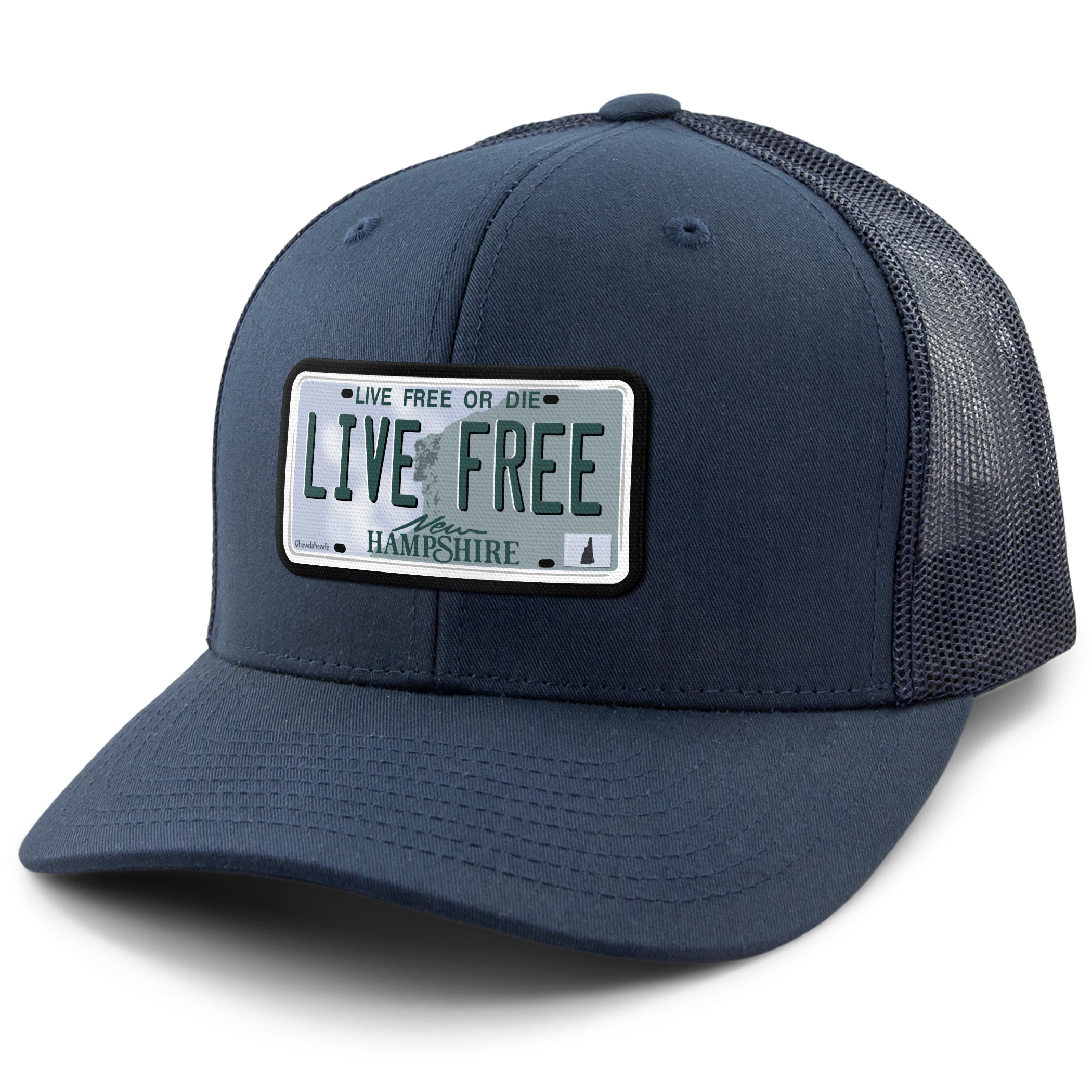 Live Free New Hampshire License Plate Classic Snapback Trucker Hat
