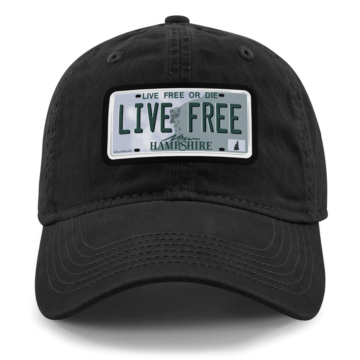 Live Free New Hampshire State License Plate Dad Hat - Chowdaheadz