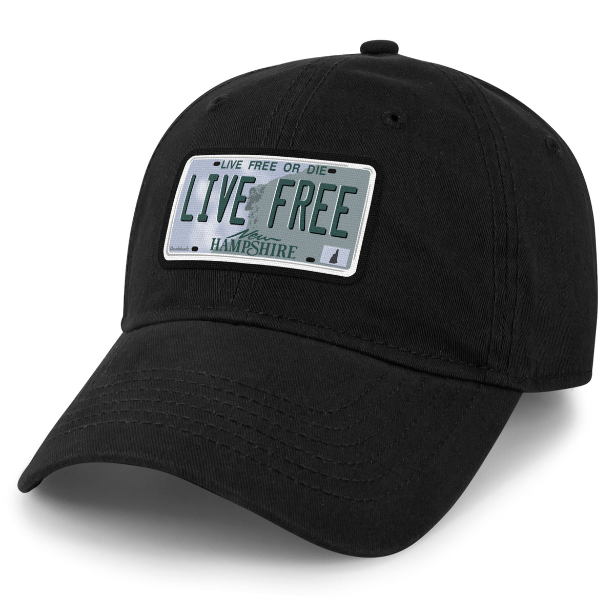 Live Free New Hampshire State License Plate Dad Hat - Chowdaheadz