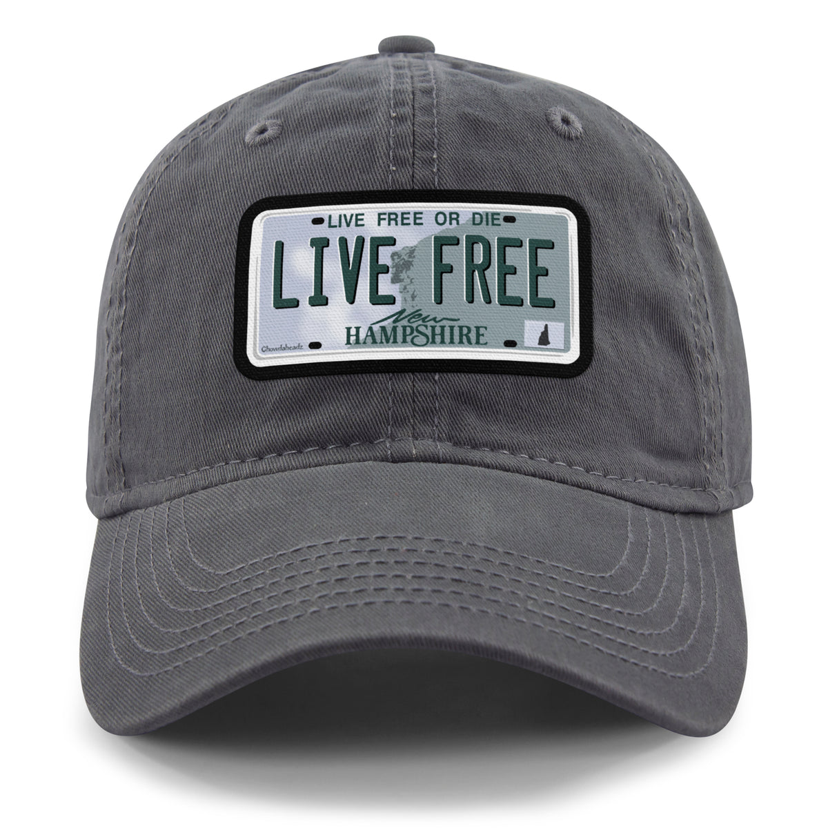Live Free New Hampshire State License Plate Dad Hat - Chowdaheadz