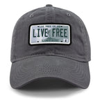 Live Free New Hampshire State License Plate Dad Hat