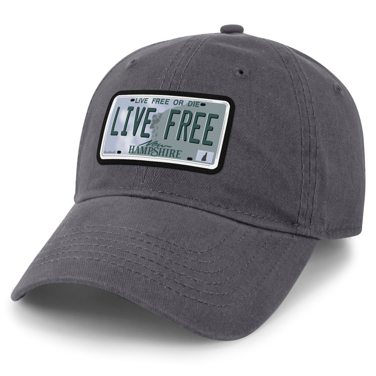 Live Free New Hampshire State License Plate Dad Hat - Chowdaheadz