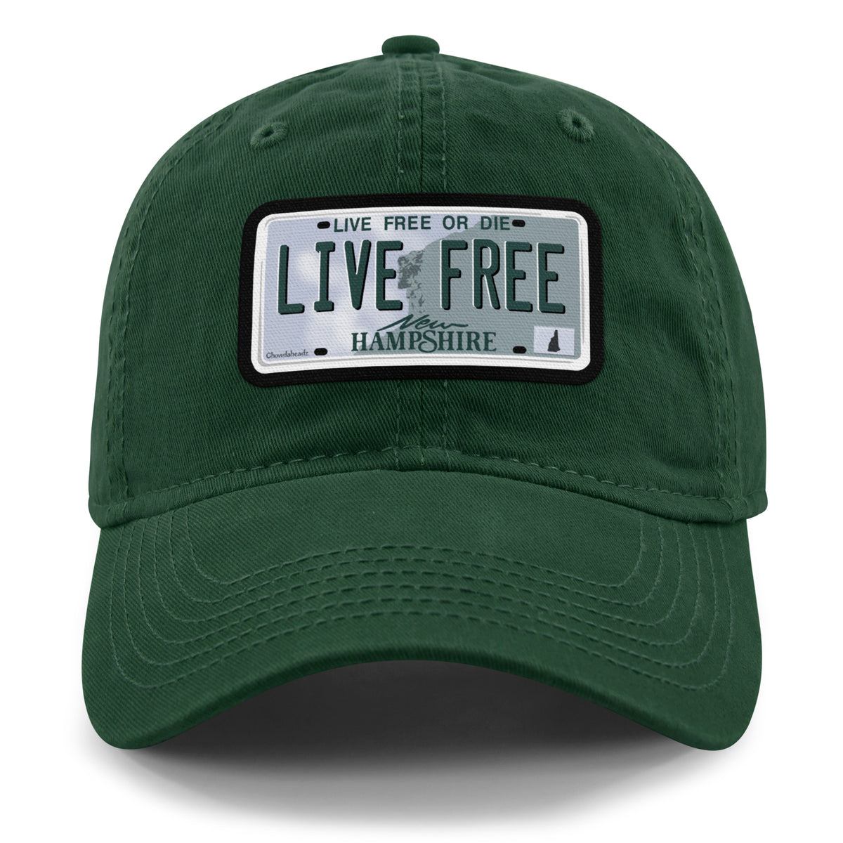 Live Free New Hampshire State License Plate Dad Hat - Chowdaheadz