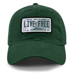 Live Free New Hampshire State License Plate Dad Hat