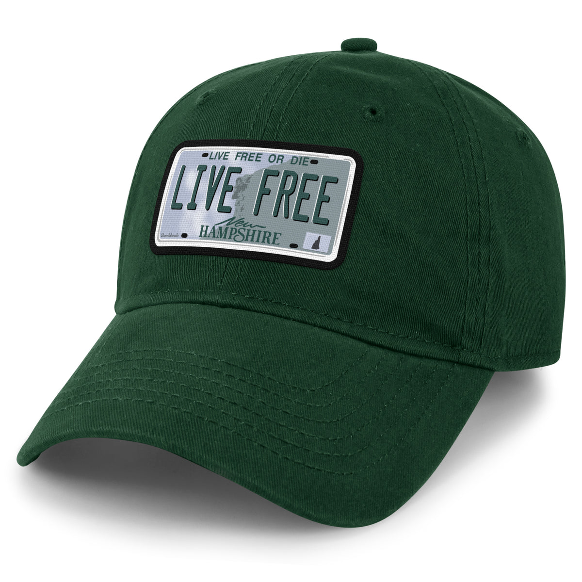 Live Free New Hampshire State License Plate Dad Hat - Chowdaheadz
