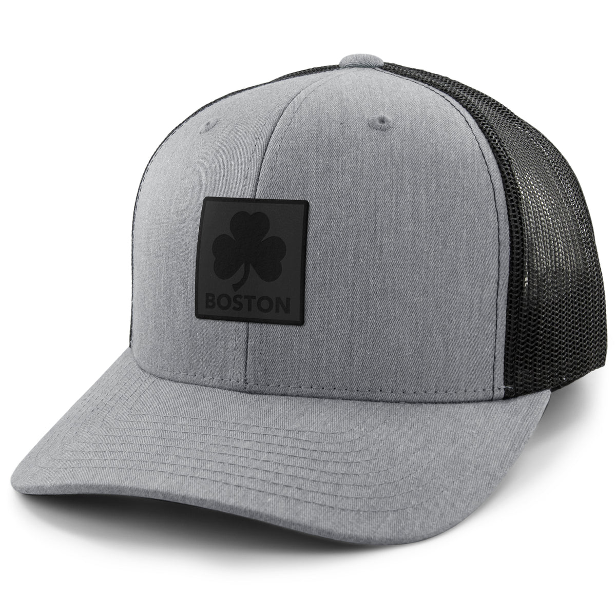 Boston Shamrock Blackout Classic Snapback Trucker Hat - Chowdaheadz