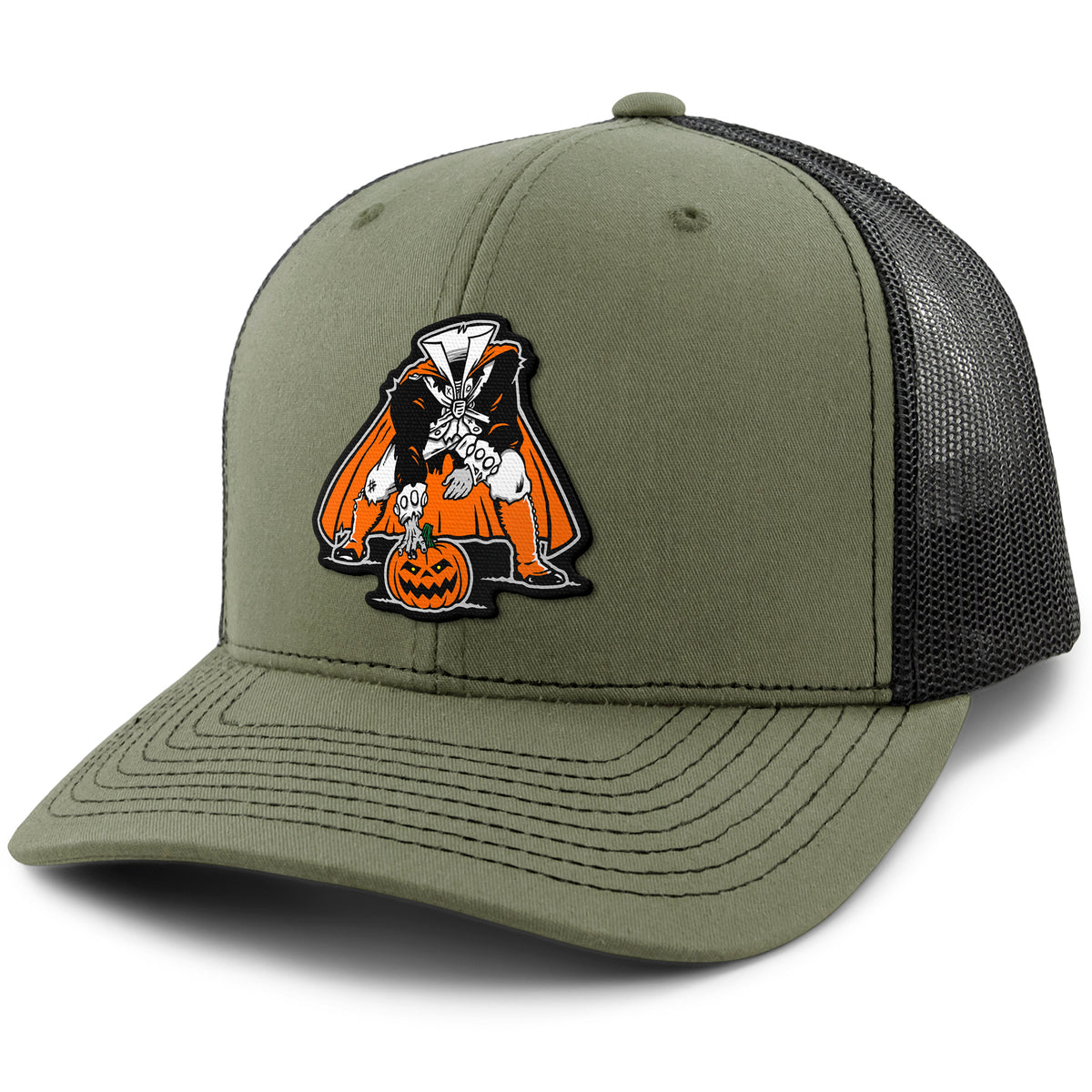 Three Point Stance Headless Horseman Classic Snapback Trucker Hat - Chowdaheadz