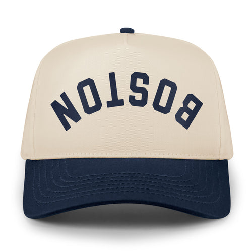 Boston Upside Down Arch Retro Snapback Hat - Chowdaheadz