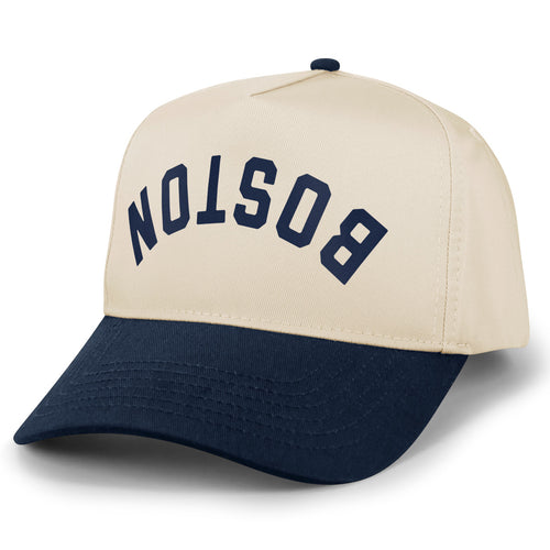 Boston Upside Down Arch Retro Snapback Hat - Chowdaheadz