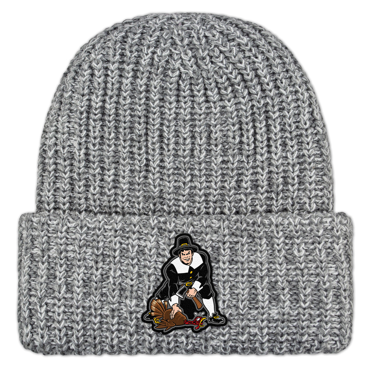 Three Point Stance Thanksgiving Pilgrim Chunky Knit Winter Hat - Chowdaheadz