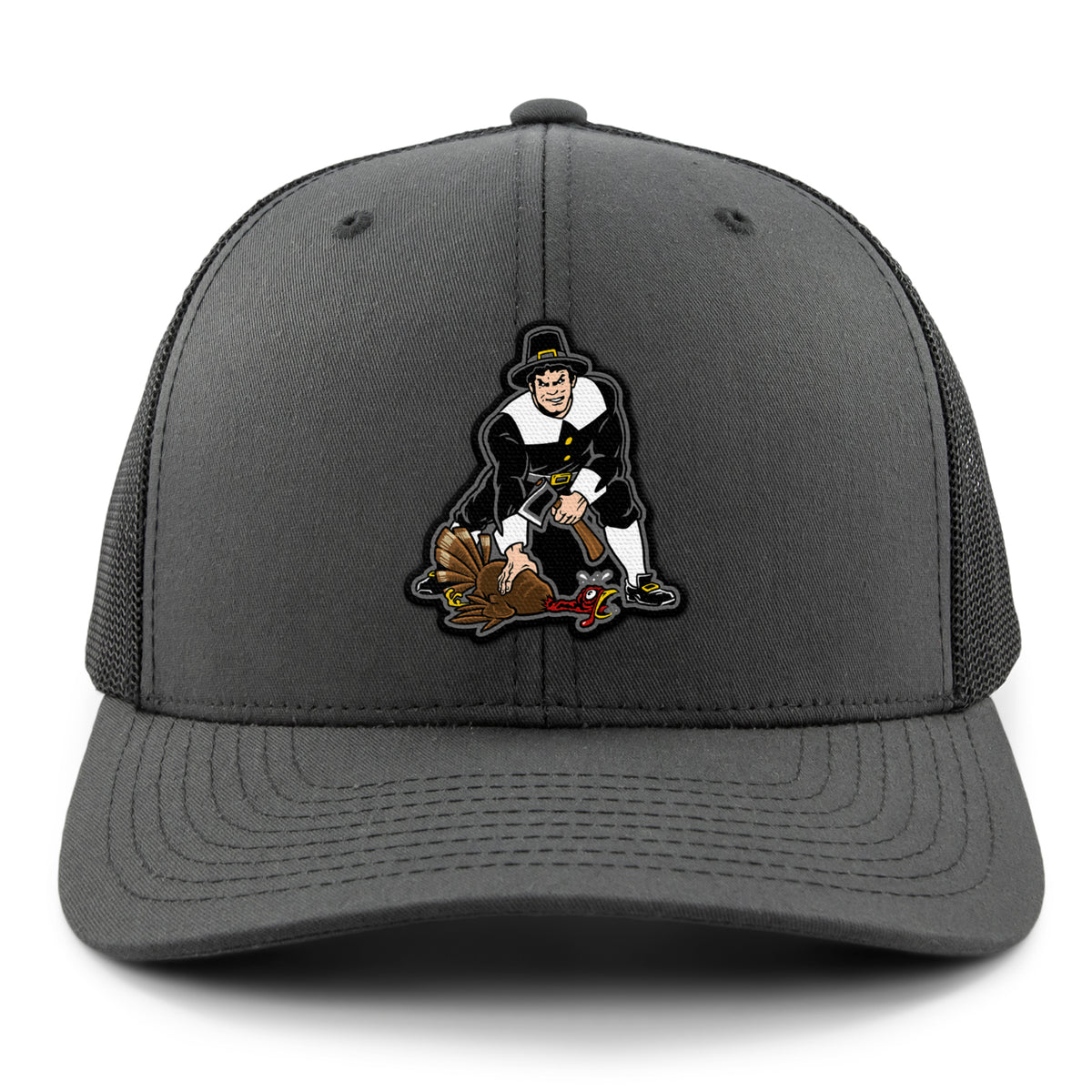 Three Point Stance Thanksgiving Pilgrim Classic Snapback Trucker Hat - Chowdaheadz