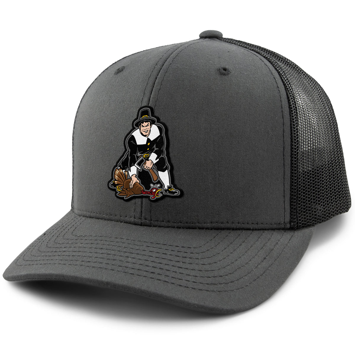 Three Point Stance Thanksgiving Pilgrim Classic Snapback Trucker Hat - Chowdaheadz
