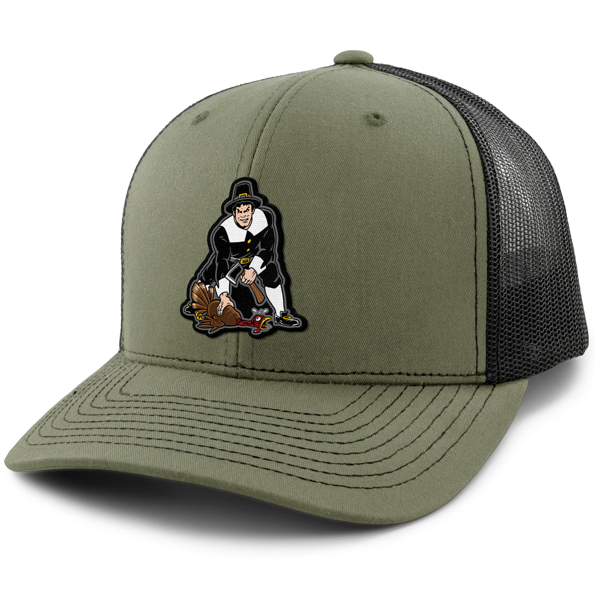 Three Point Stance Thanksgiving Pilgrim Classic Snapback Trucker Hat - Chowdaheadz