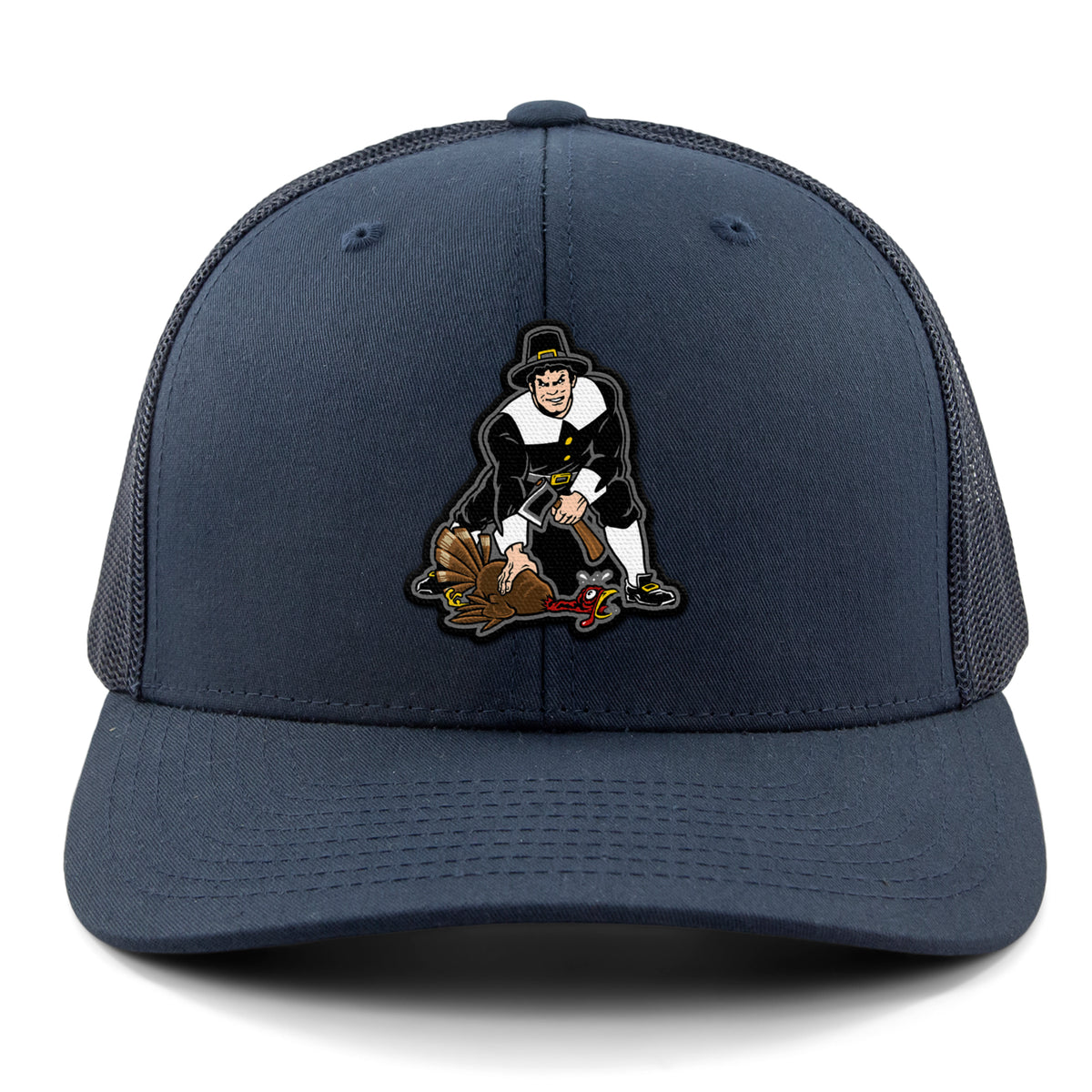 Three Point Stance Thanksgiving Pilgrim Classic Snapback Trucker Hat - Chowdaheadz