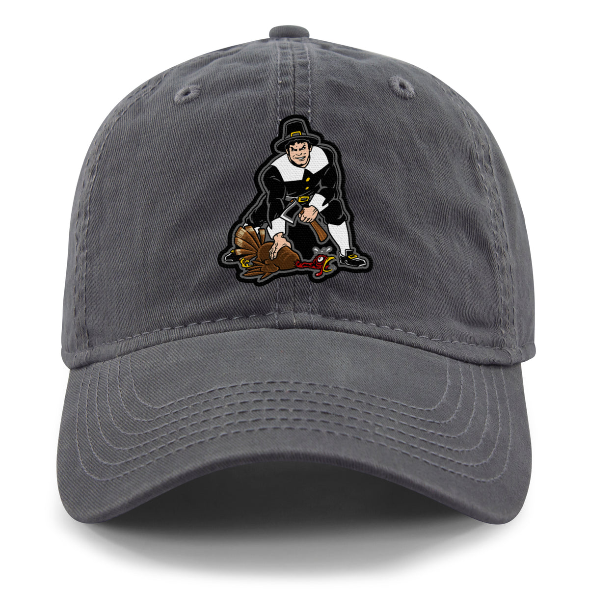 Three Point Stance Thanksgiving Pilgrim Dad Hat - Chowdaheadz