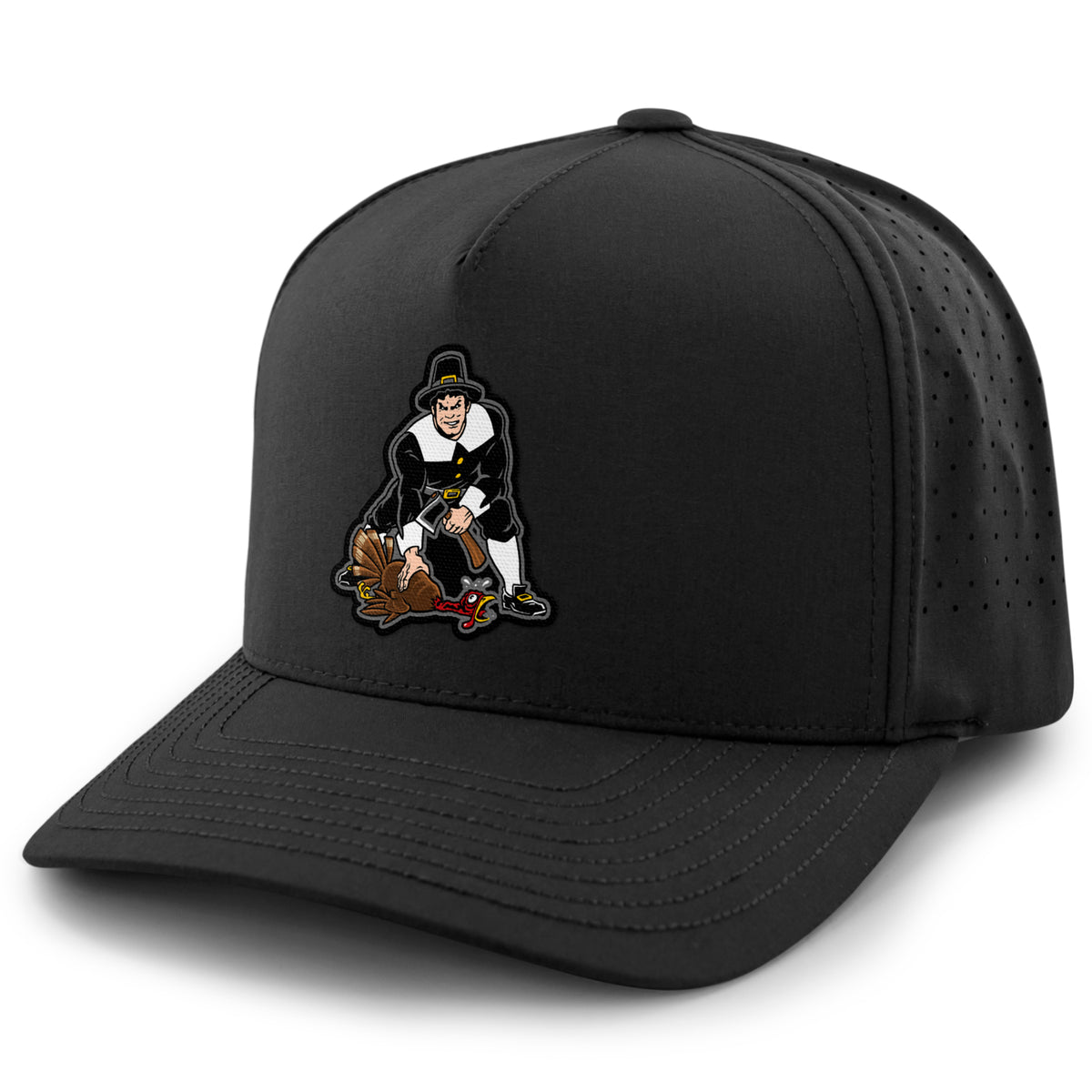 Three Point Stance Thanksgiving Pilgrim Performance Hat - Chowdaheadz