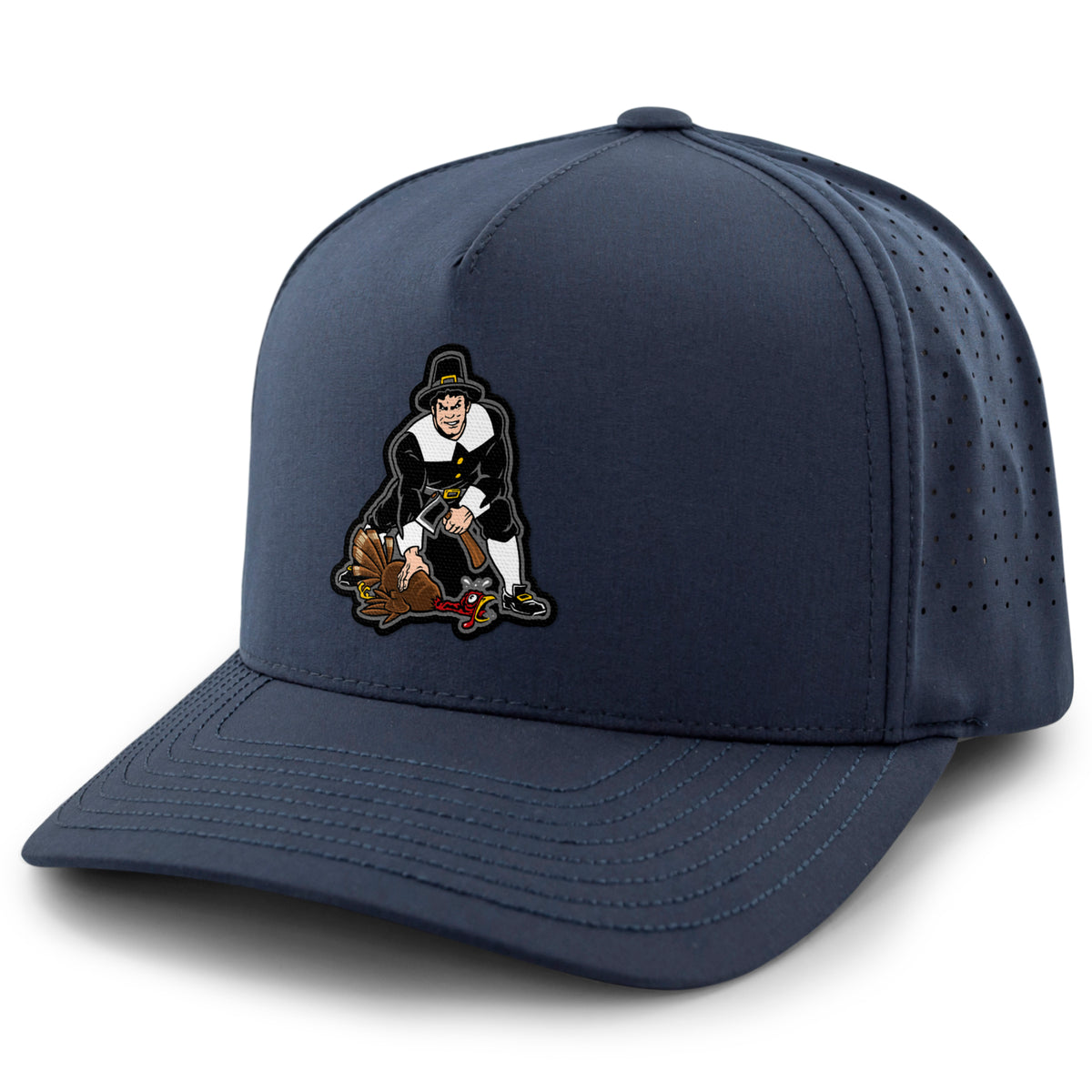 Three Point Stance Thanksgiving Pilgrim Performance Hat - Chowdaheadz