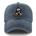 Three Point Stance Thanksgiving Pilgrim Washed Dad Hat - Chowdaheadz