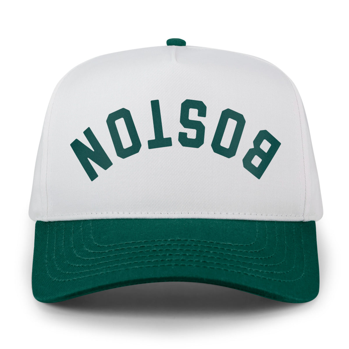 Boston Upside Down Arch Retro Snapback Hat - Chowdaheadz