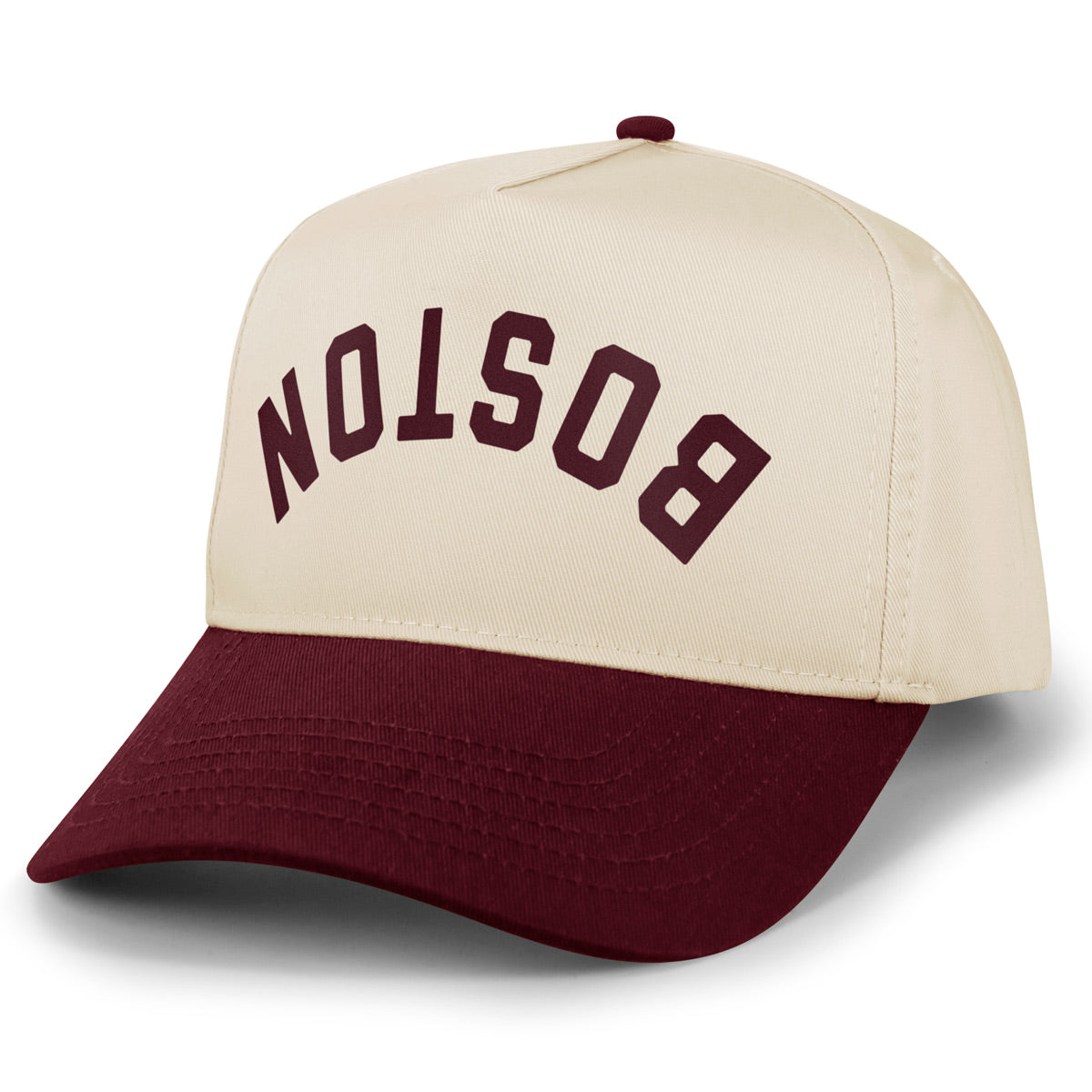 Boston Upside Down Arch Retro Snapback Hat