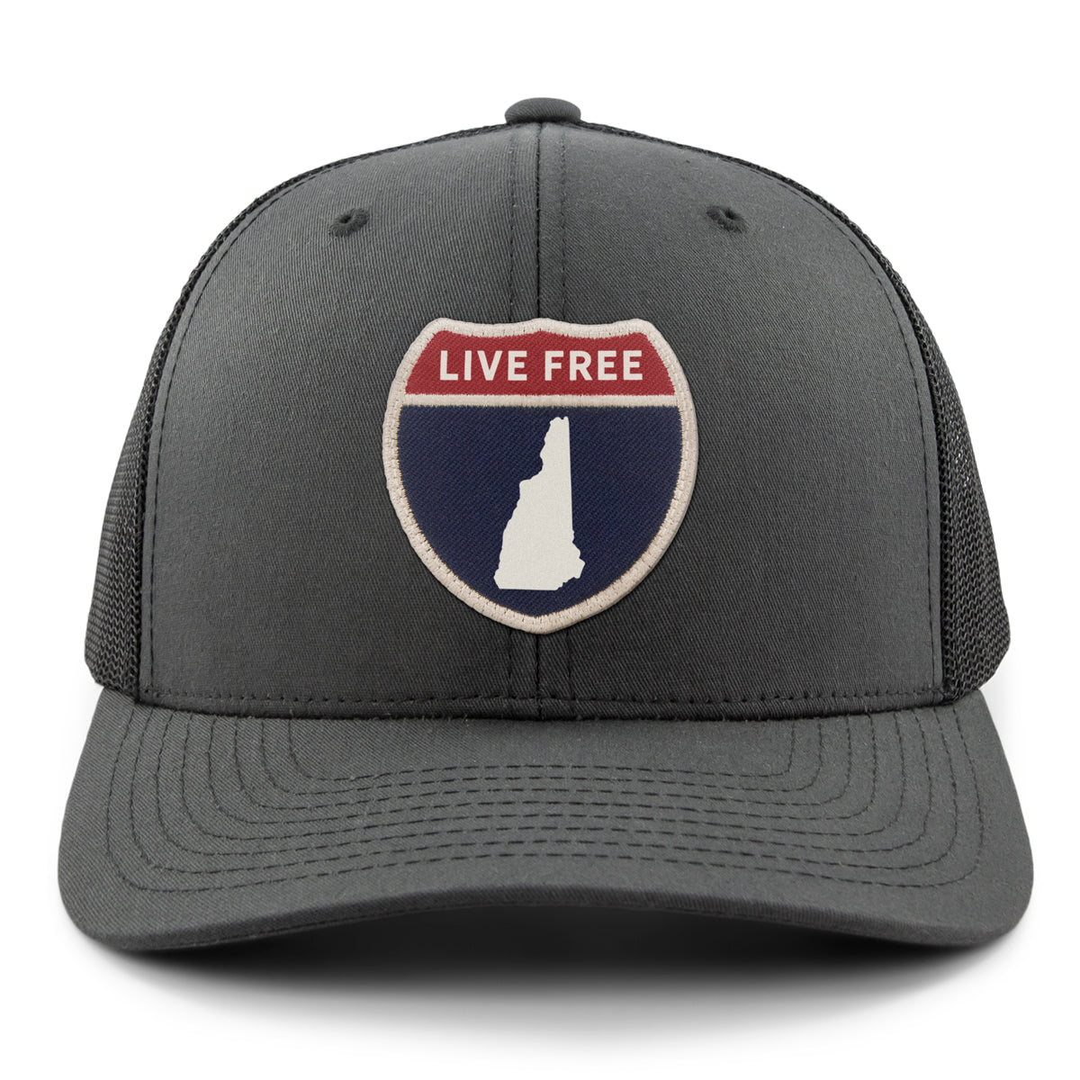 New Hampshire Interstate Sign Classic Snapback Trucker Hat - Chowdaheadz