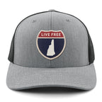 New Hampshire Interstate Sign Classic Snapback Trucker Hat - Chowdaheadz