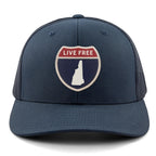 New Hampshire Interstate Sign Classic Snapback Trucker Hat - Chowdaheadz