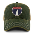 New Hampshire Interstate Patch Dirty Water Trucker Hat - Chowdaheadz