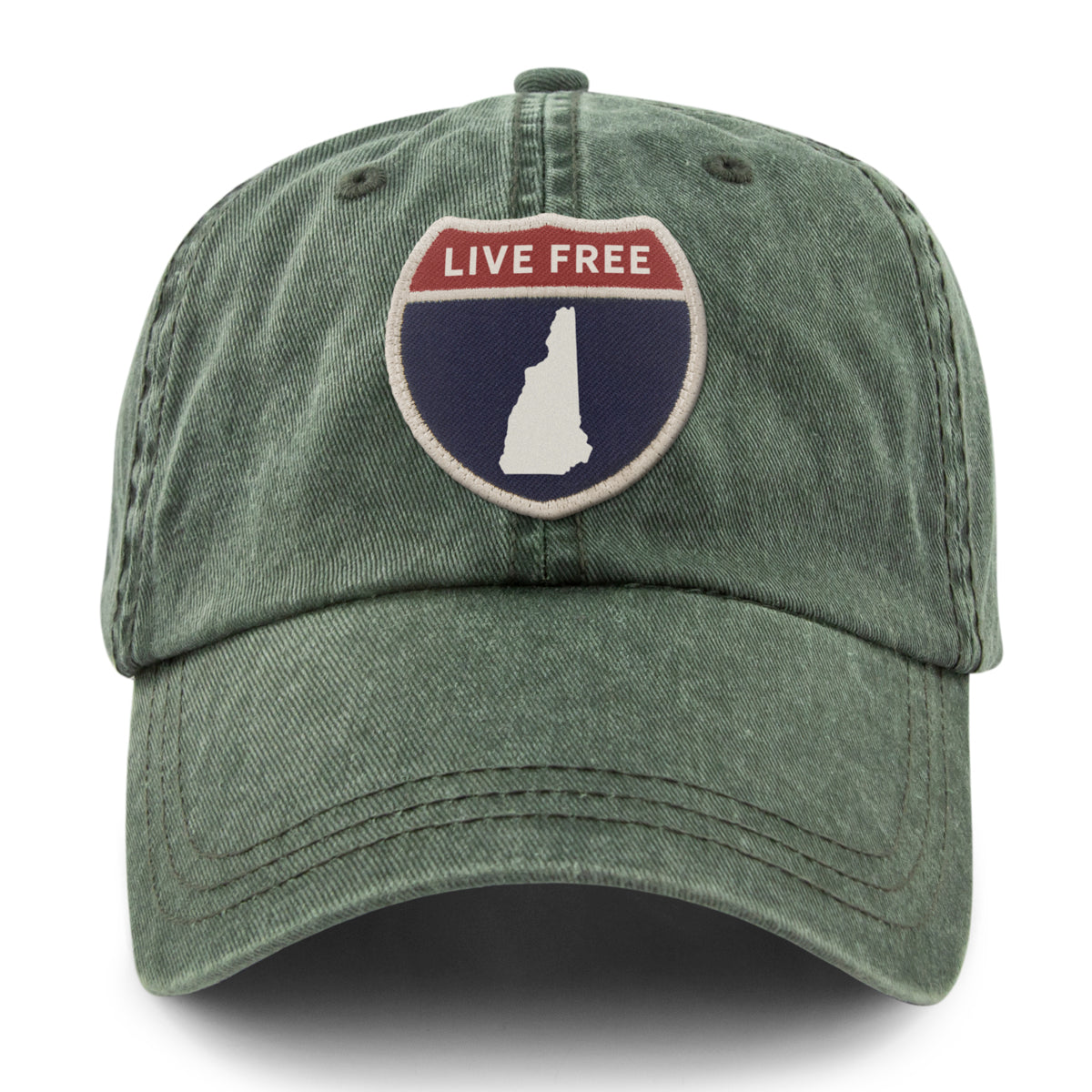 New Hampshire Interstate Sign Washed Dad Hat - Chowdaheadz