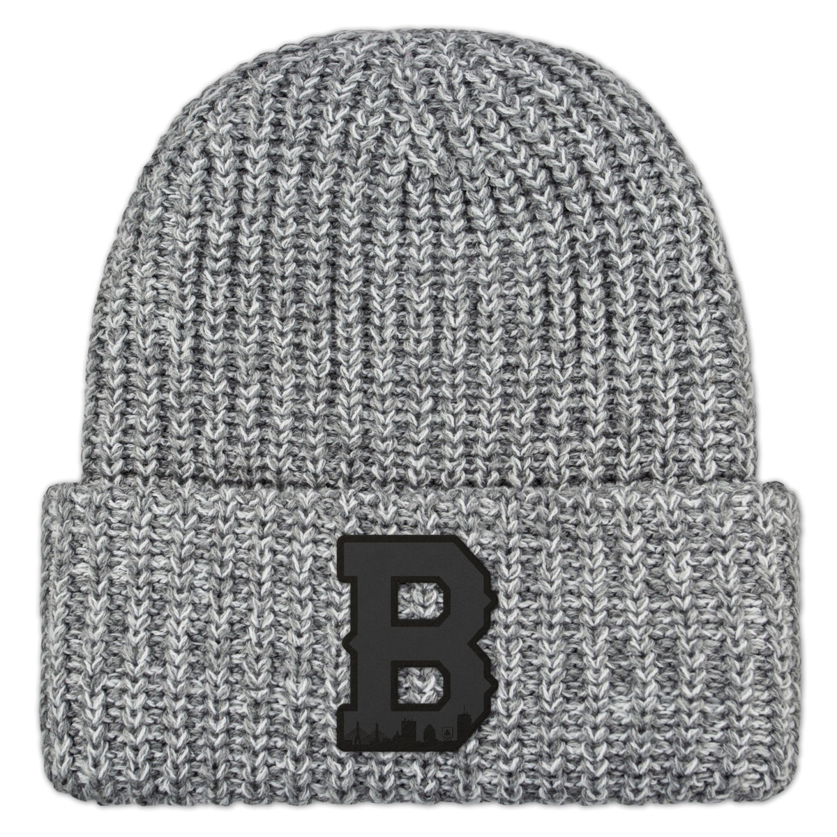 Boston Block B Skyline Blackout Chunky Knit Winter Hat - Chowdaheadz