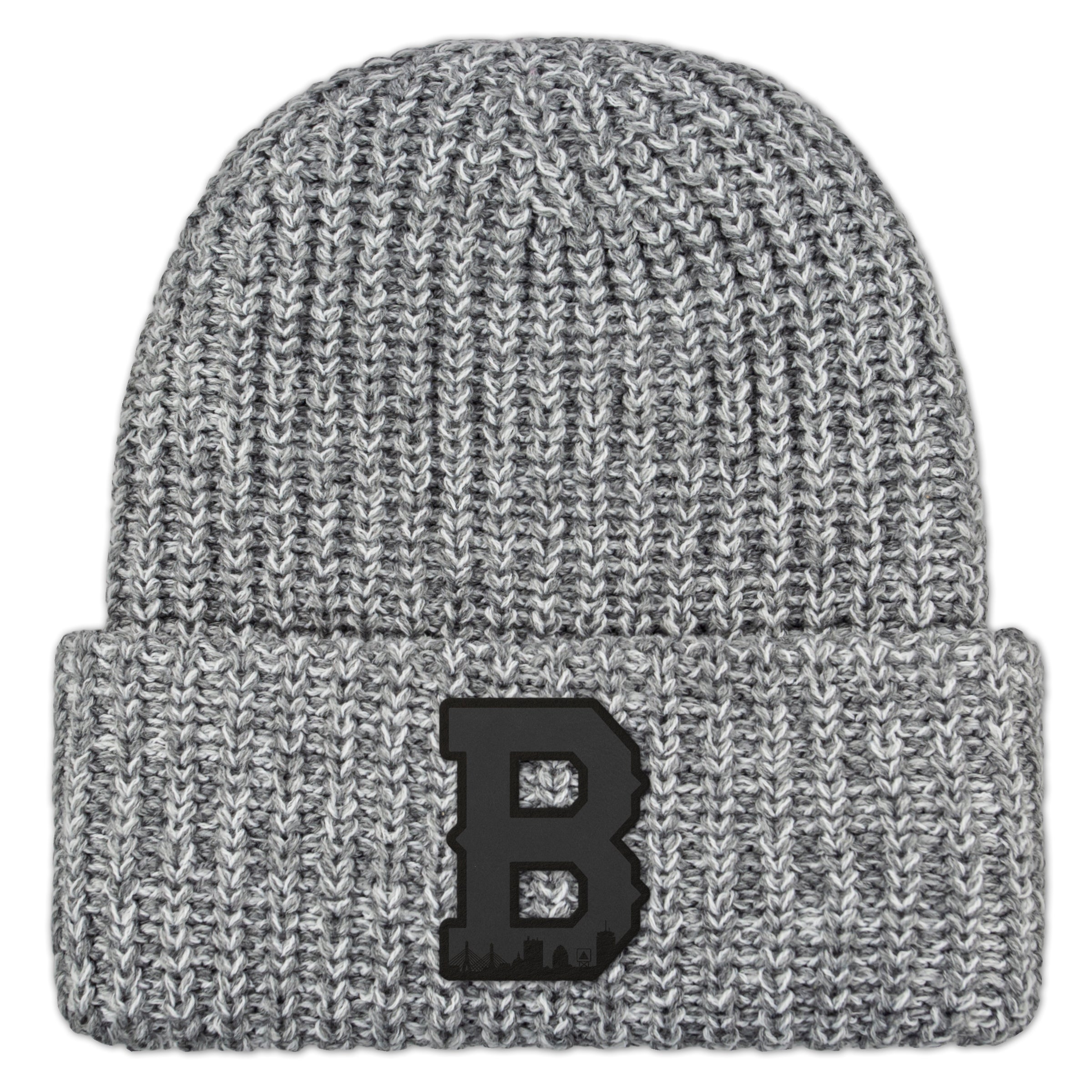 Boston Block B Skyline Blackout Chunky Knit Winter Hat