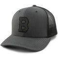 Boston Block B Skyline Blackout Classic Snapback Trucker Hat - Chowdaheadz
