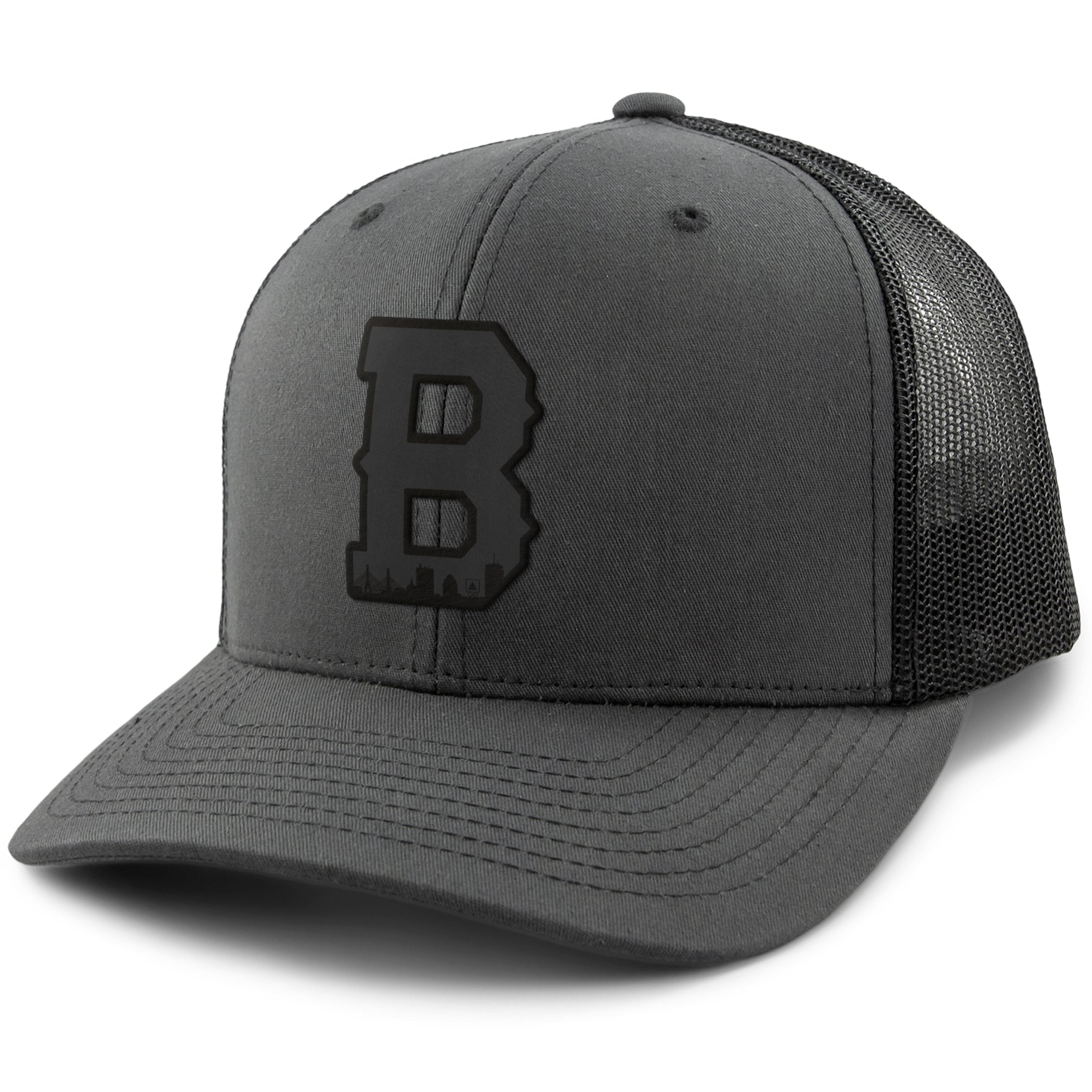 Boston Block B Skyline Blackout Classic Snapback Trucker Hat