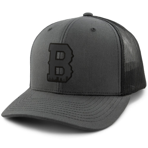 Boston Block B Skyline Blackout Classic Snapback Trucker Hat - Chowdaheadz