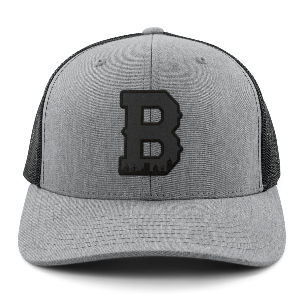Boston Block B Skyline Blackout Classic Snapback Trucker Hat - Chowdaheadz