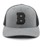 Boston Block B Skyline Blackout Classic Snapback Trucker Hat - Chowdaheadz