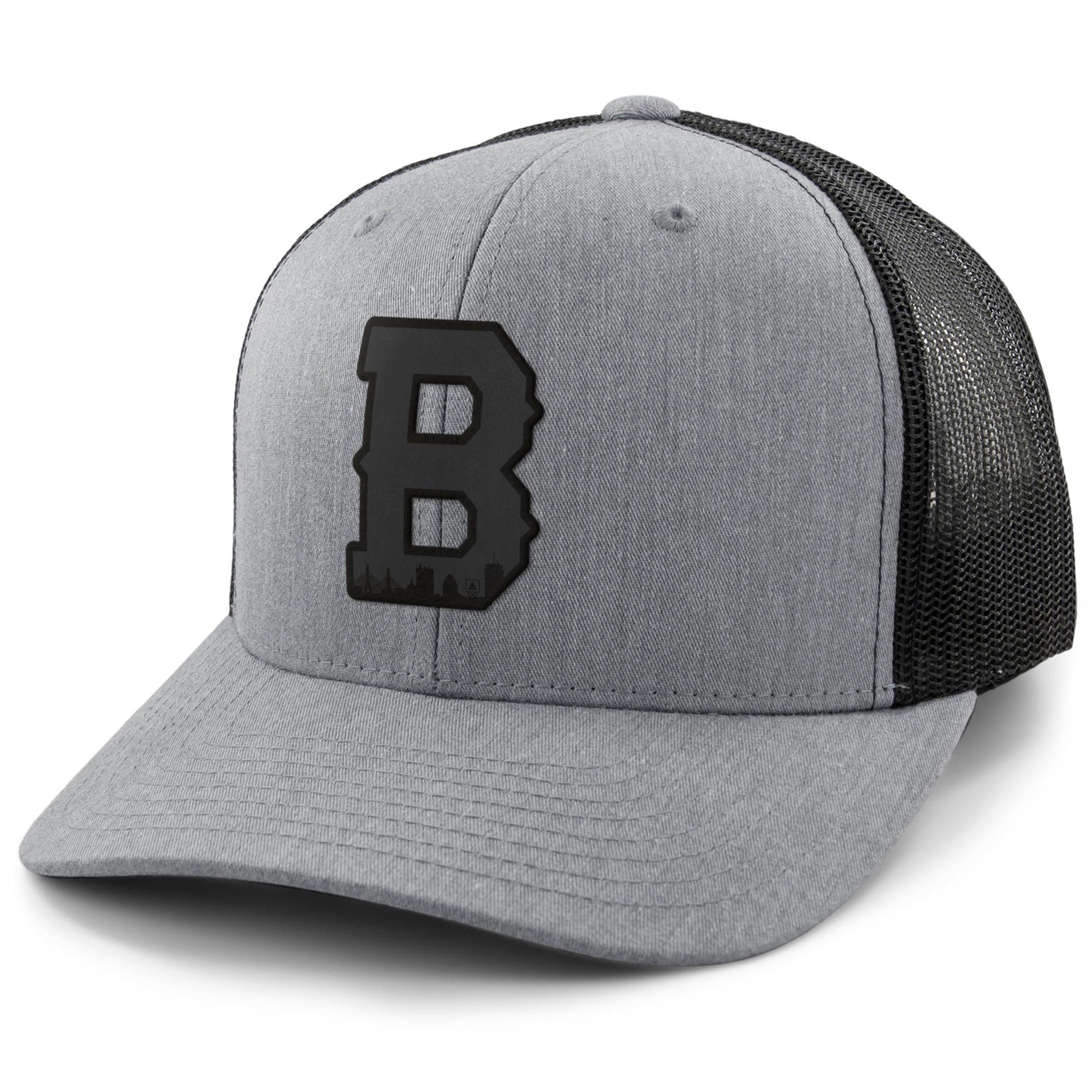 Boston Block B Skyline Blackout Classic Snapback Trucker Hat