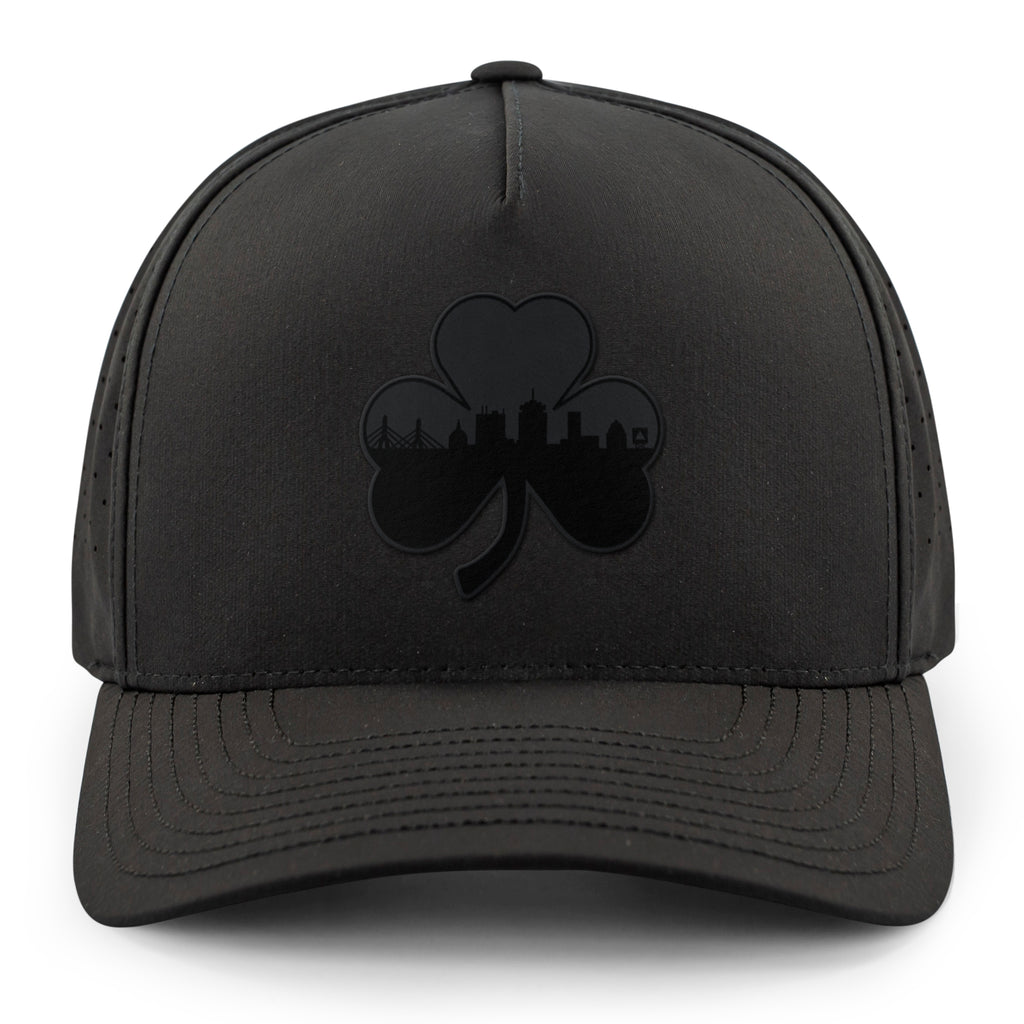 Boston Shamrock Skyline Blackout Performance Hat - Chowdaheadz