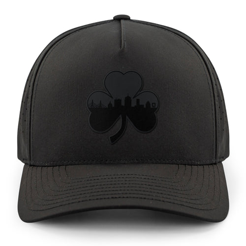 Boston Shamrock Skyline Blackout Performance Hat - Chowdaheadz