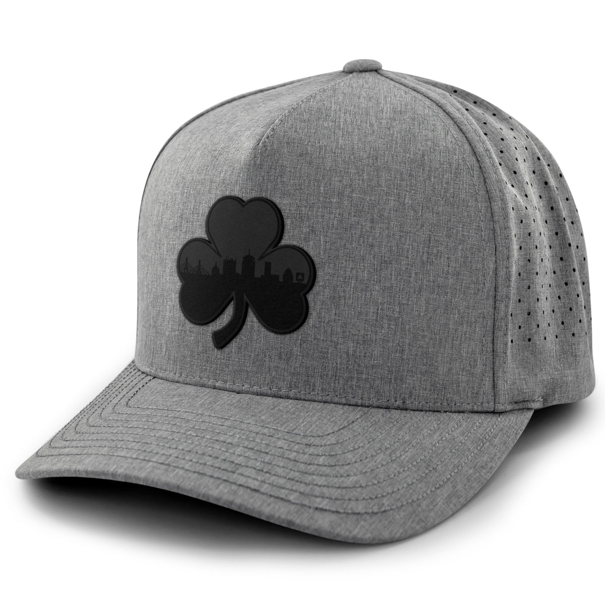 Boston Shamrock Skyline Blackout Performance Hat - Chowdaheadz