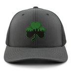 Green Tonal Shamrock Boston Skyline Classic Snapback Trucker Hat - Chowdaheadz