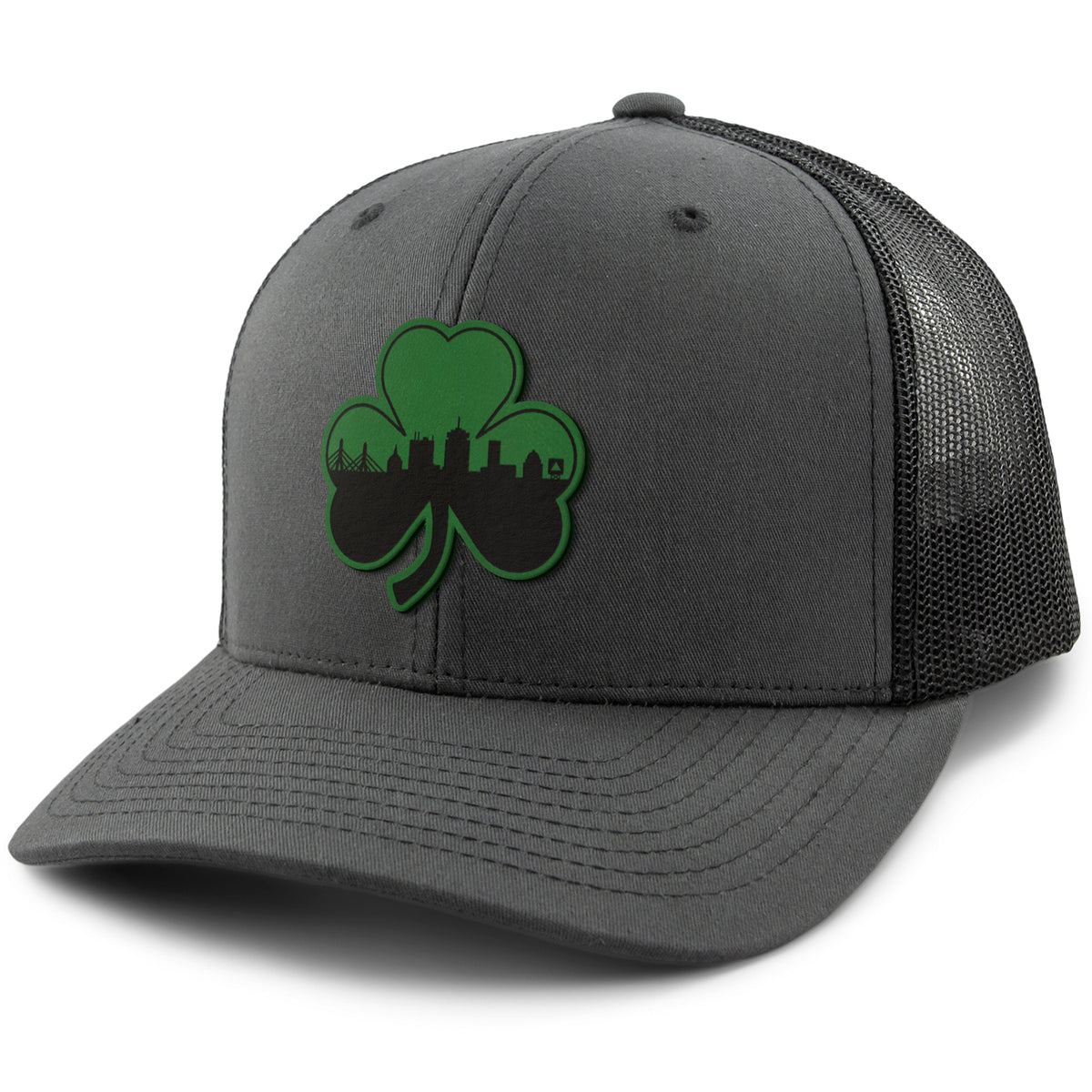 Green Tonal Shamrock Boston Skyline Classic Snapback Trucker Hat - Chowdaheadz