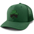 Green Tonal Shamrock Boston Skyline Classic Snapback Trucker Hat - Chowdaheadz