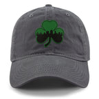 Green Tonal Shamrock Boston Skyline Dad Hat - Chowdaheadz