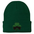 Green Tonal Shamrock Boston Skyline Cuff Knit - Chowdaheadz