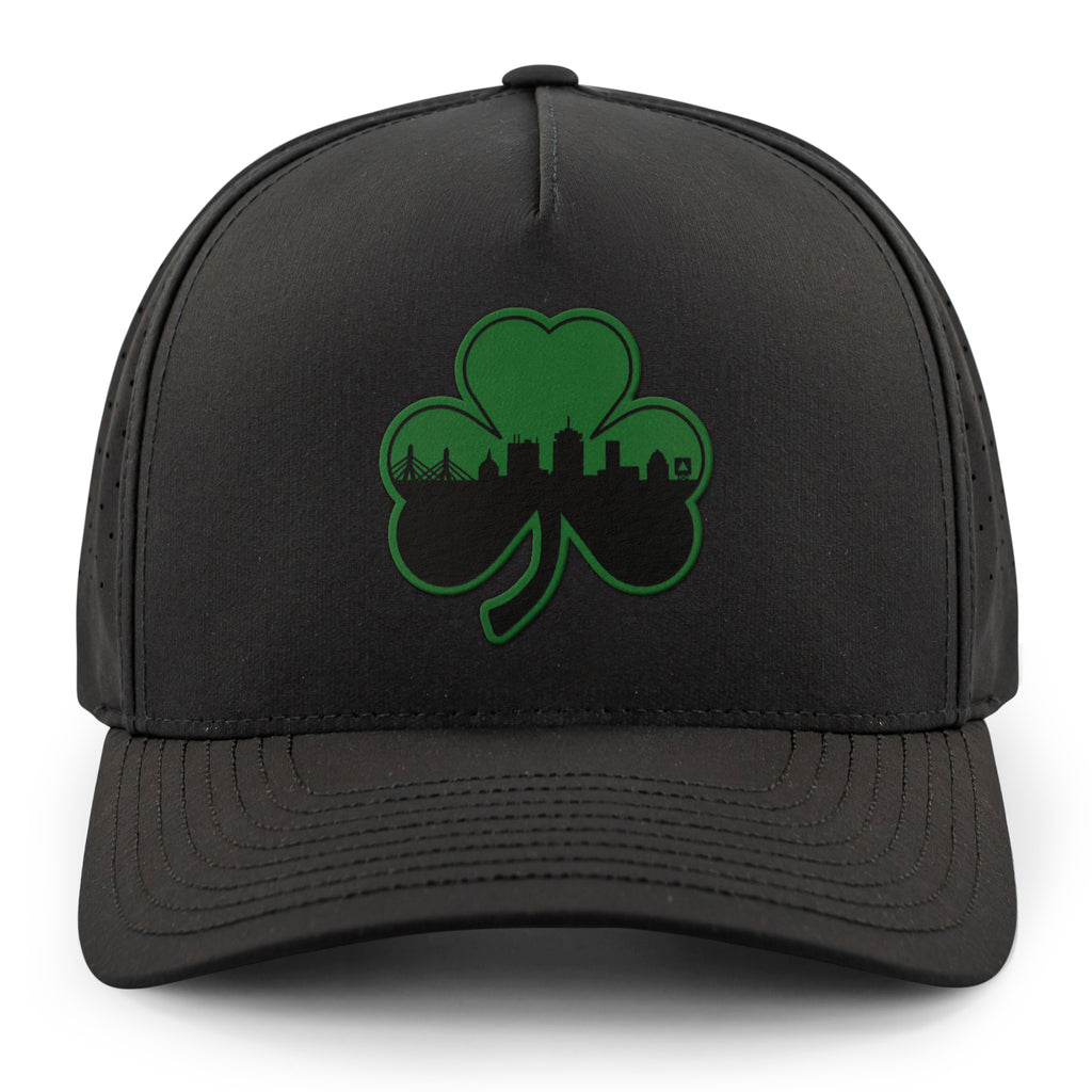 Green Tonal Shamrock Boston Skyline Performance Hat - Chowdaheadz