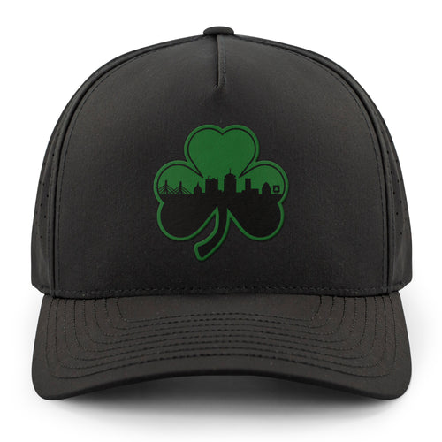 Green Tonal Shamrock Boston Skyline Performance Hat - Chowdaheadz